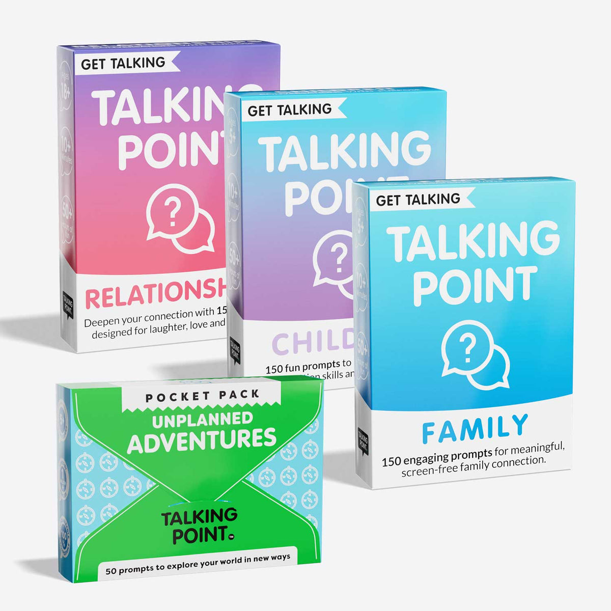 the one for adventures conversation cards bundle, talking point cards