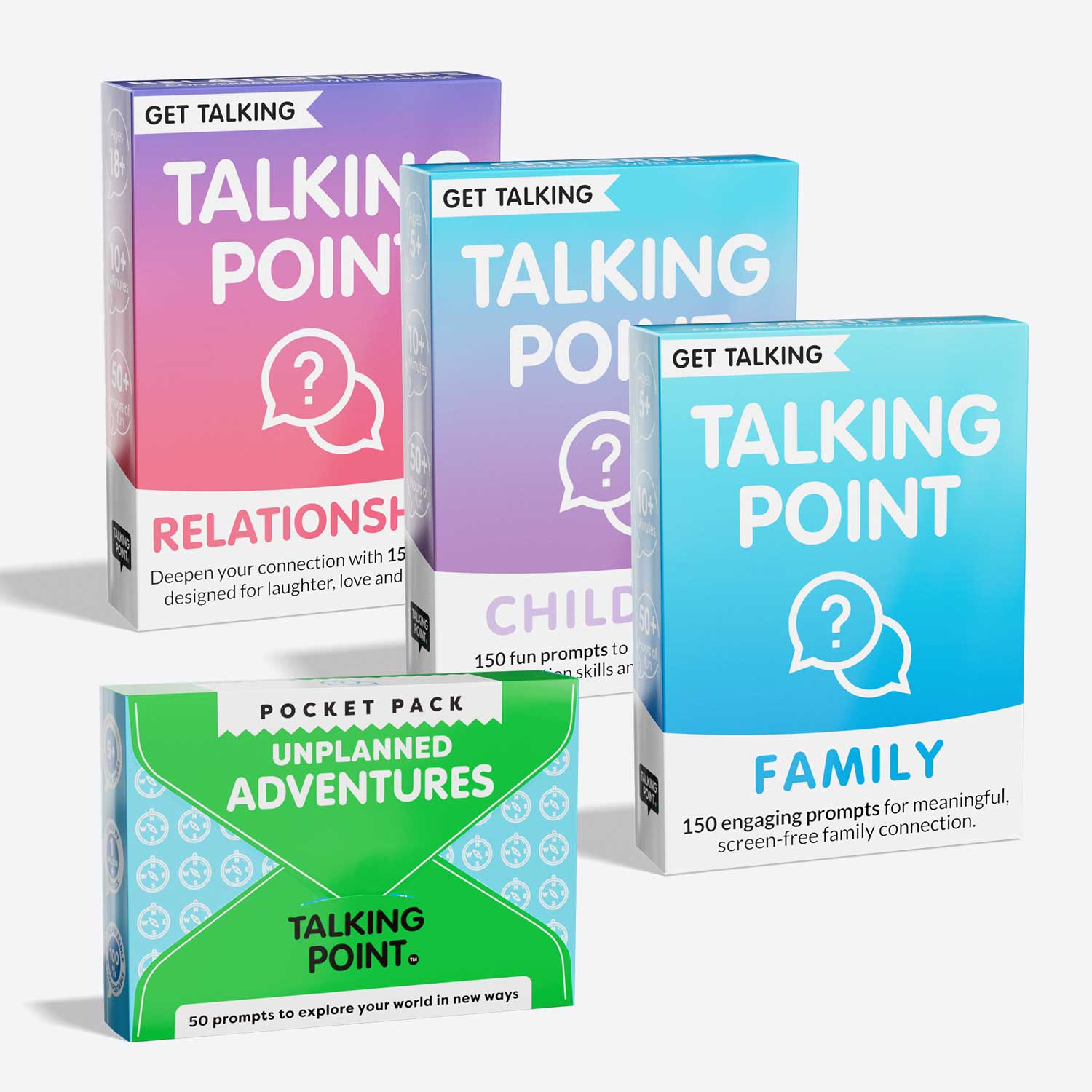the one for adventures conversation cards bundle, talking point cards