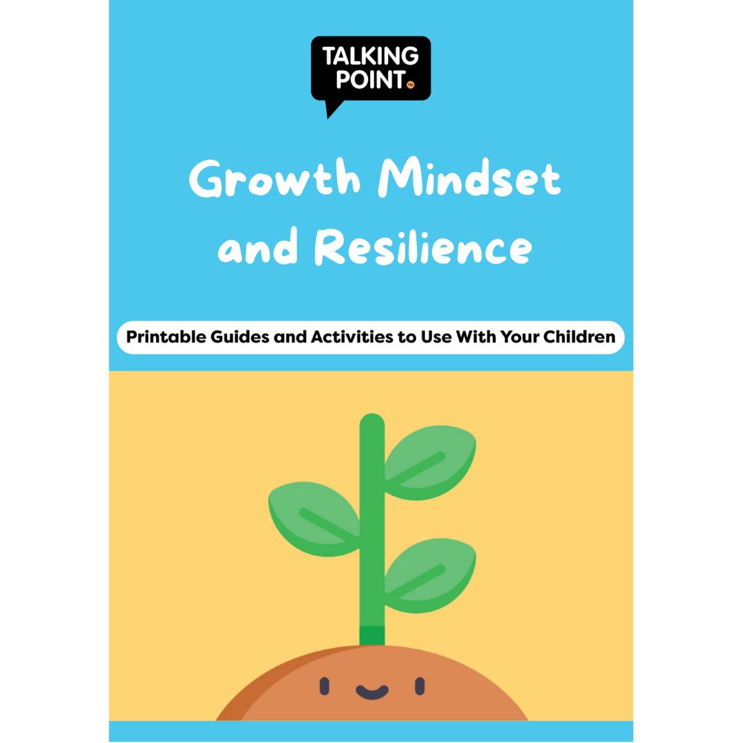 growth mindset and resilience printable kit, talking point cards