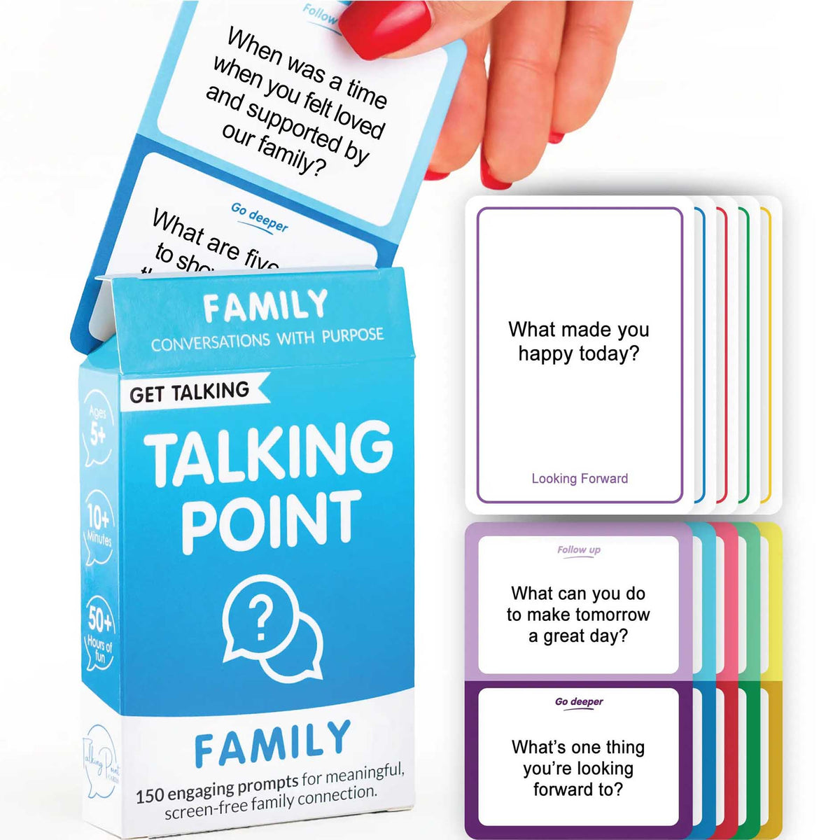 get talking: family conversation cards, talking point cards