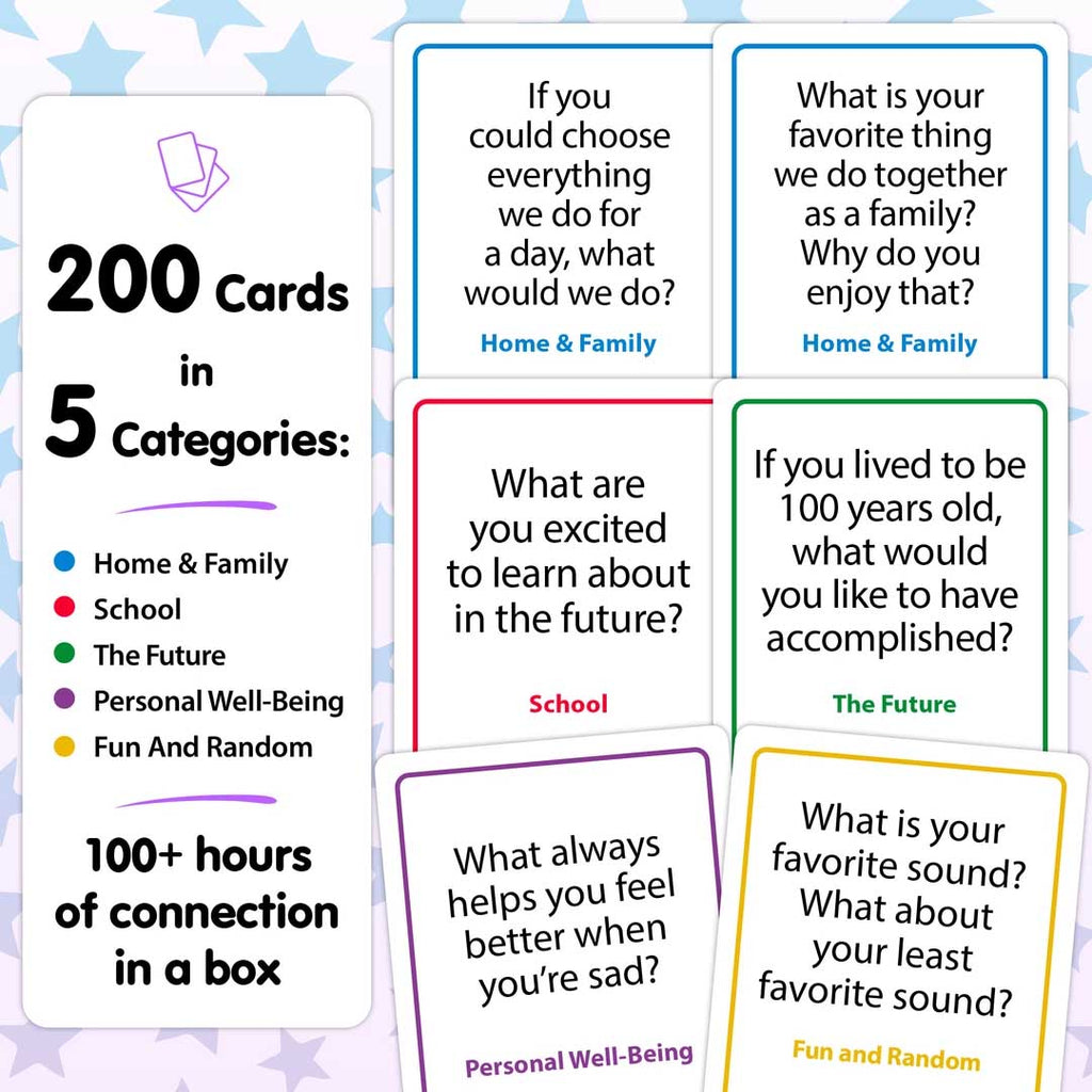 kids pack conversation cards, talking point cards