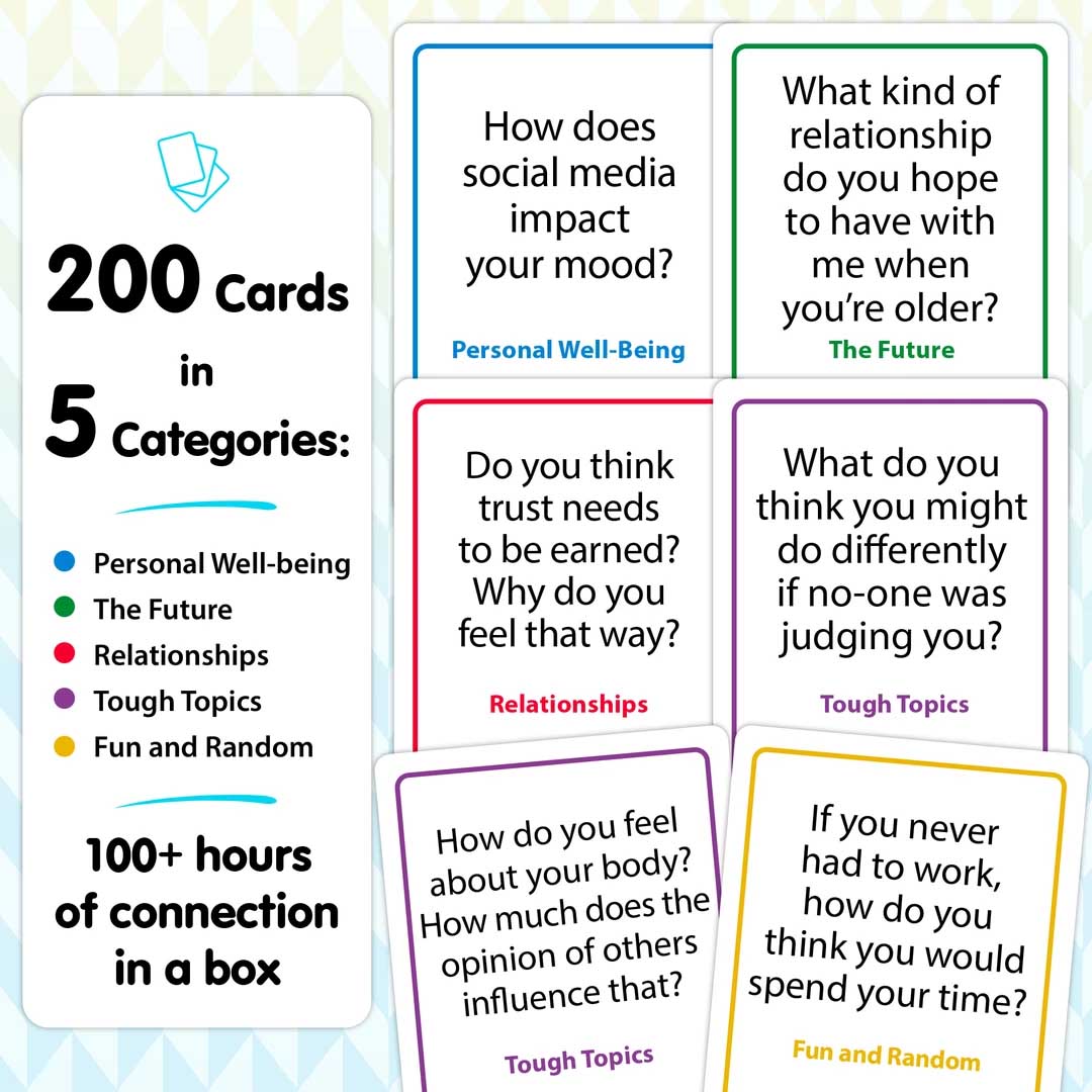 teens pack conversation cards, talking point cards