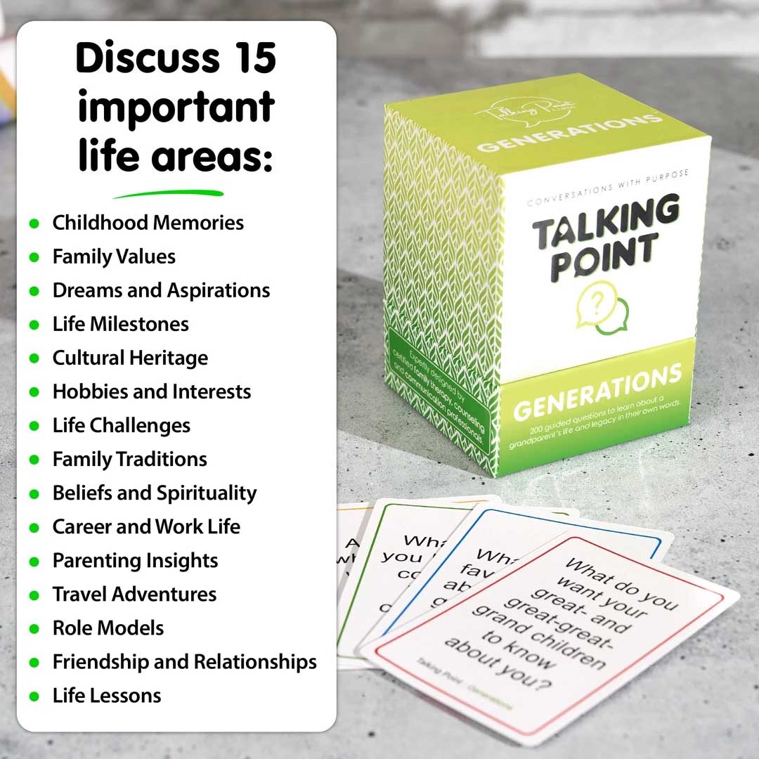 generations pack conversation cards, talking point cards