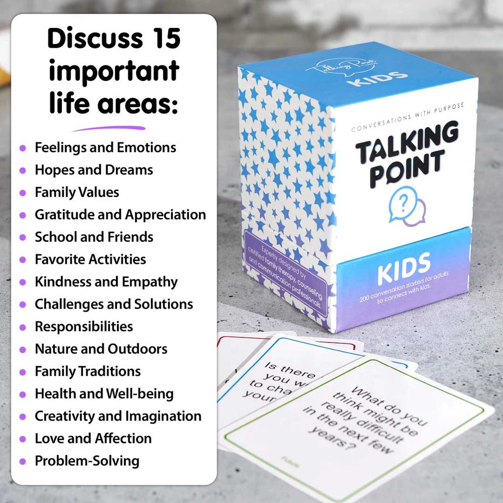 kids pack conversation cards, talking point cards