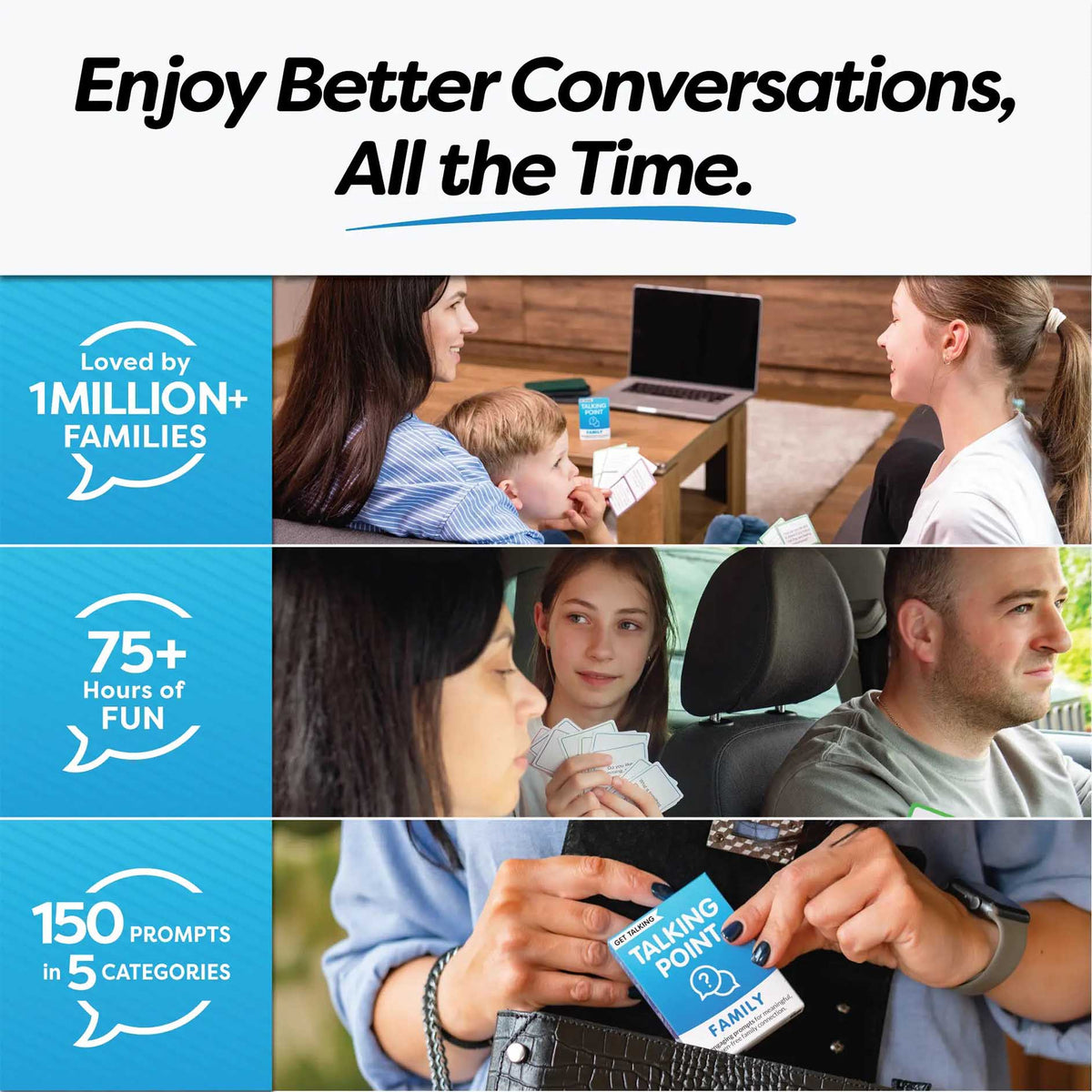get talking: family conversation cards, talking point cards