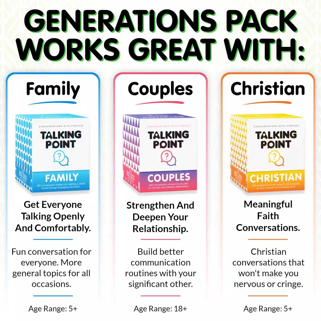 generations pack conversation cards, talking point cards