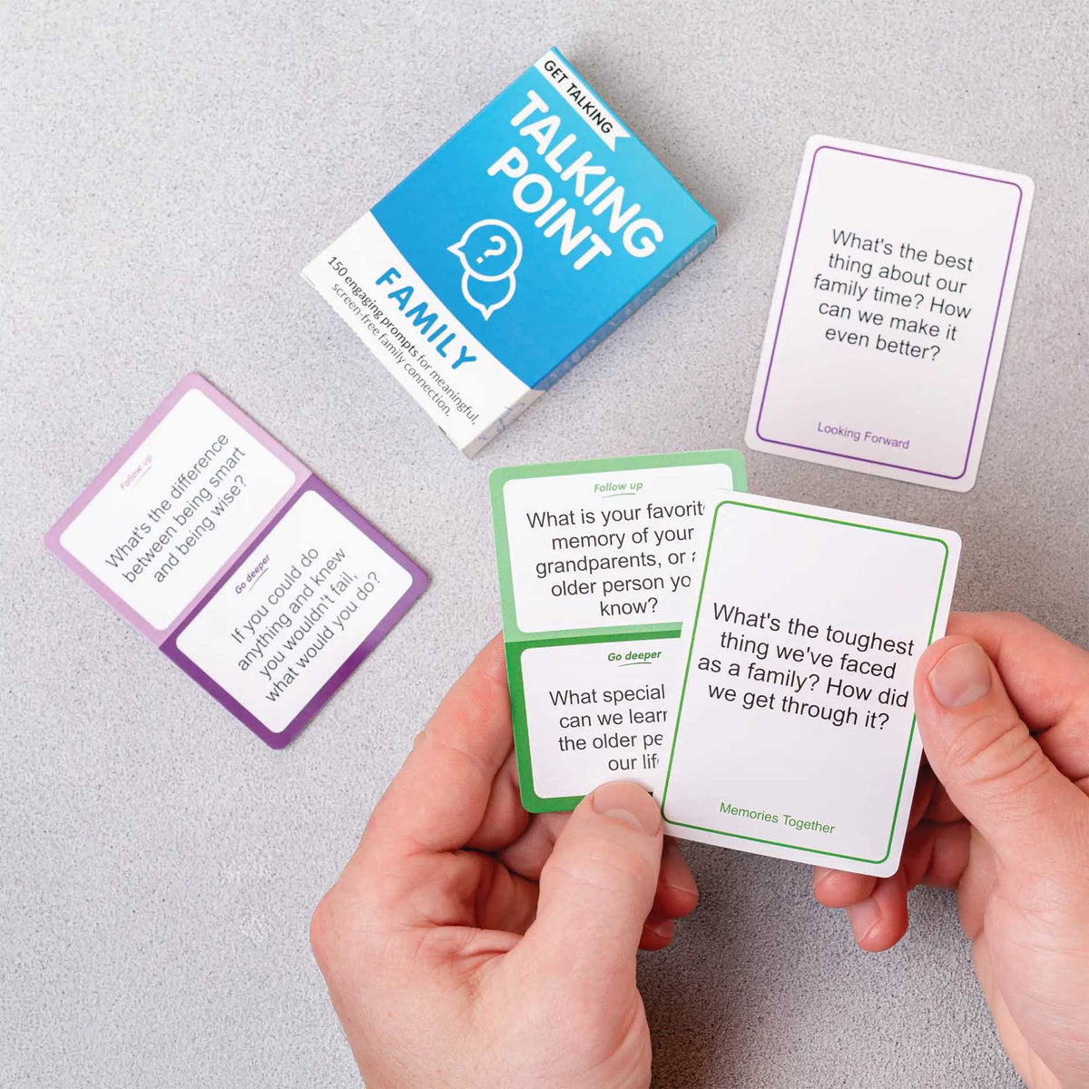 get talking: family conversation cards, talking point cards