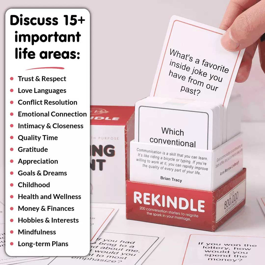rekindle pack conversation cards, talking point cards