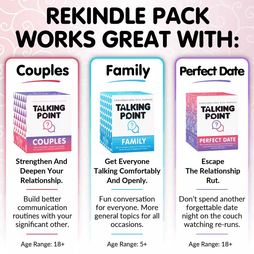 rekindle pack conversation cards, talking point cards