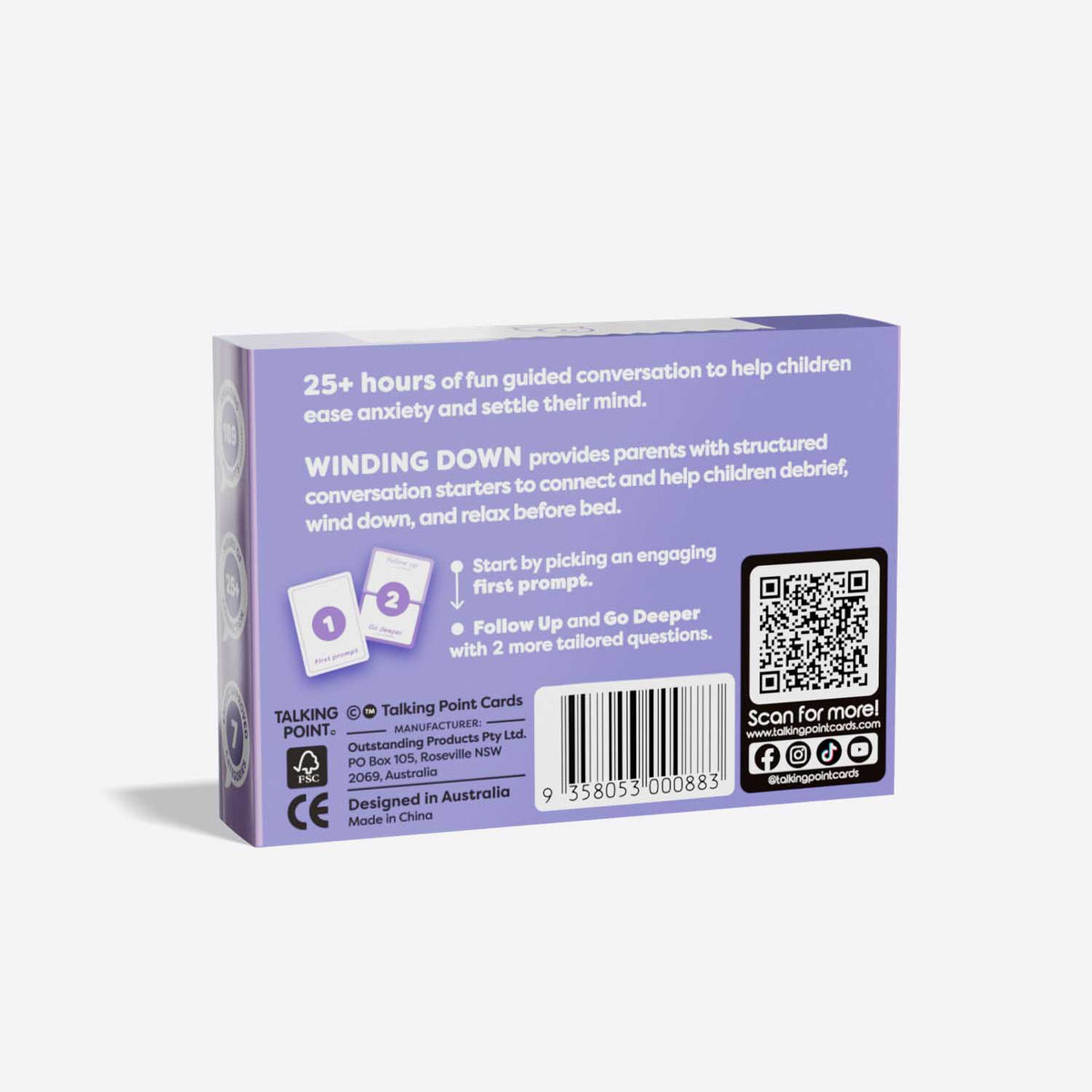 pocket packs: winding down conversation cards, talking point cards