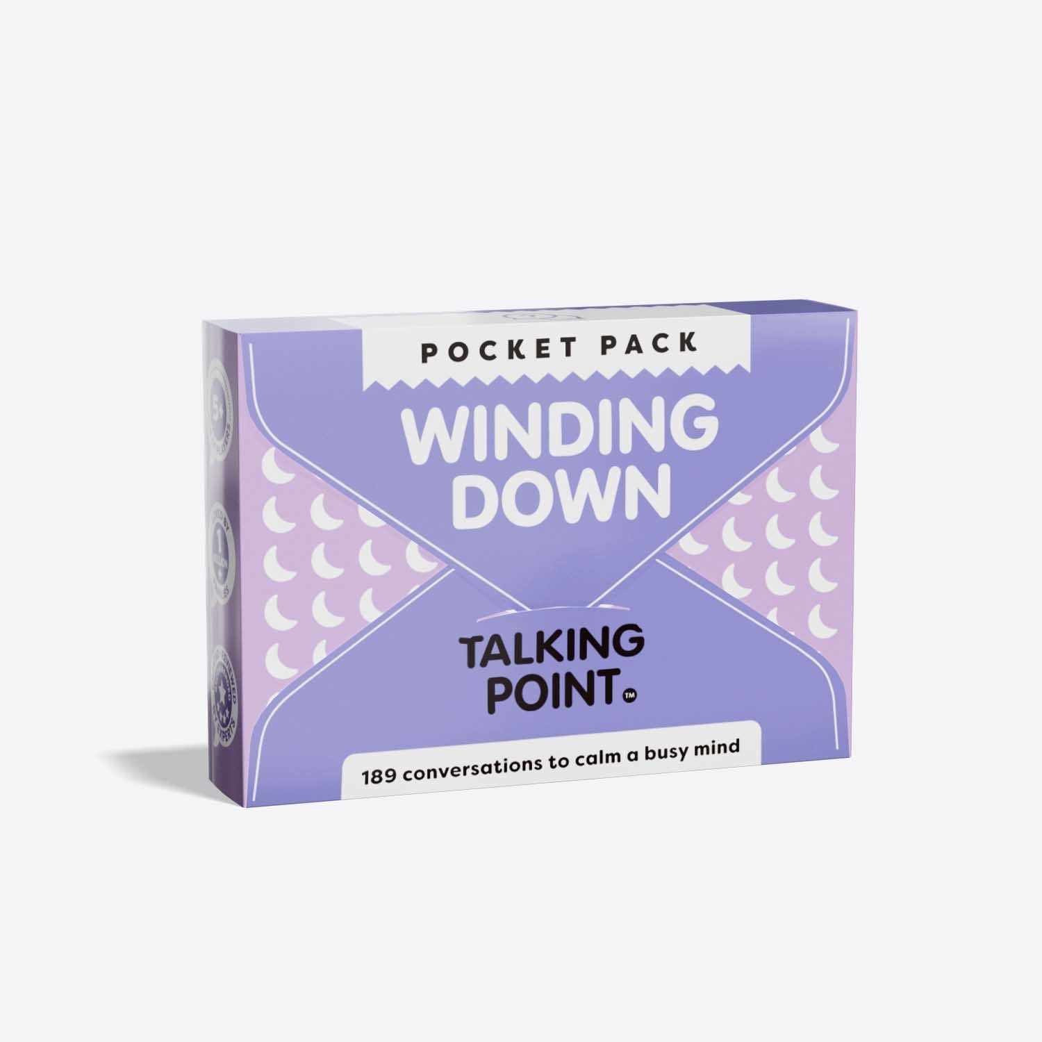 pocket packs: winding down conversation cards, talking point cards