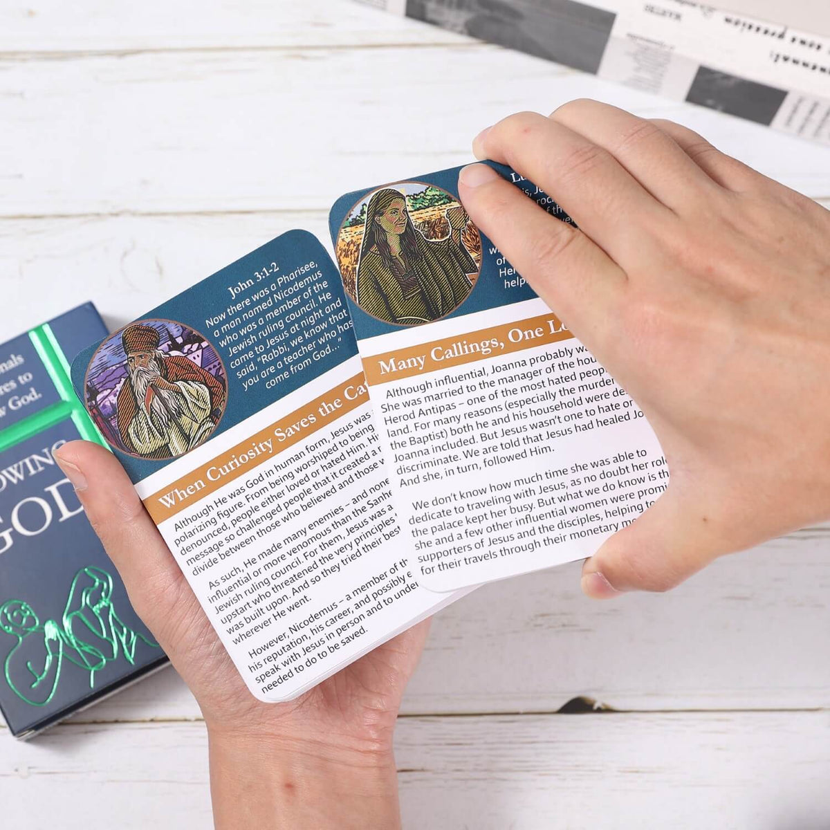 following god devotional, talking point cards